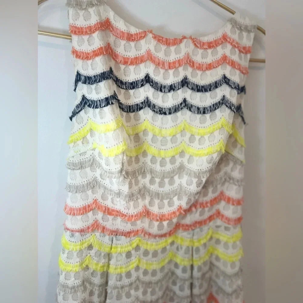 Trina Turk eyelash fringe multicolor dress fit and flare a line